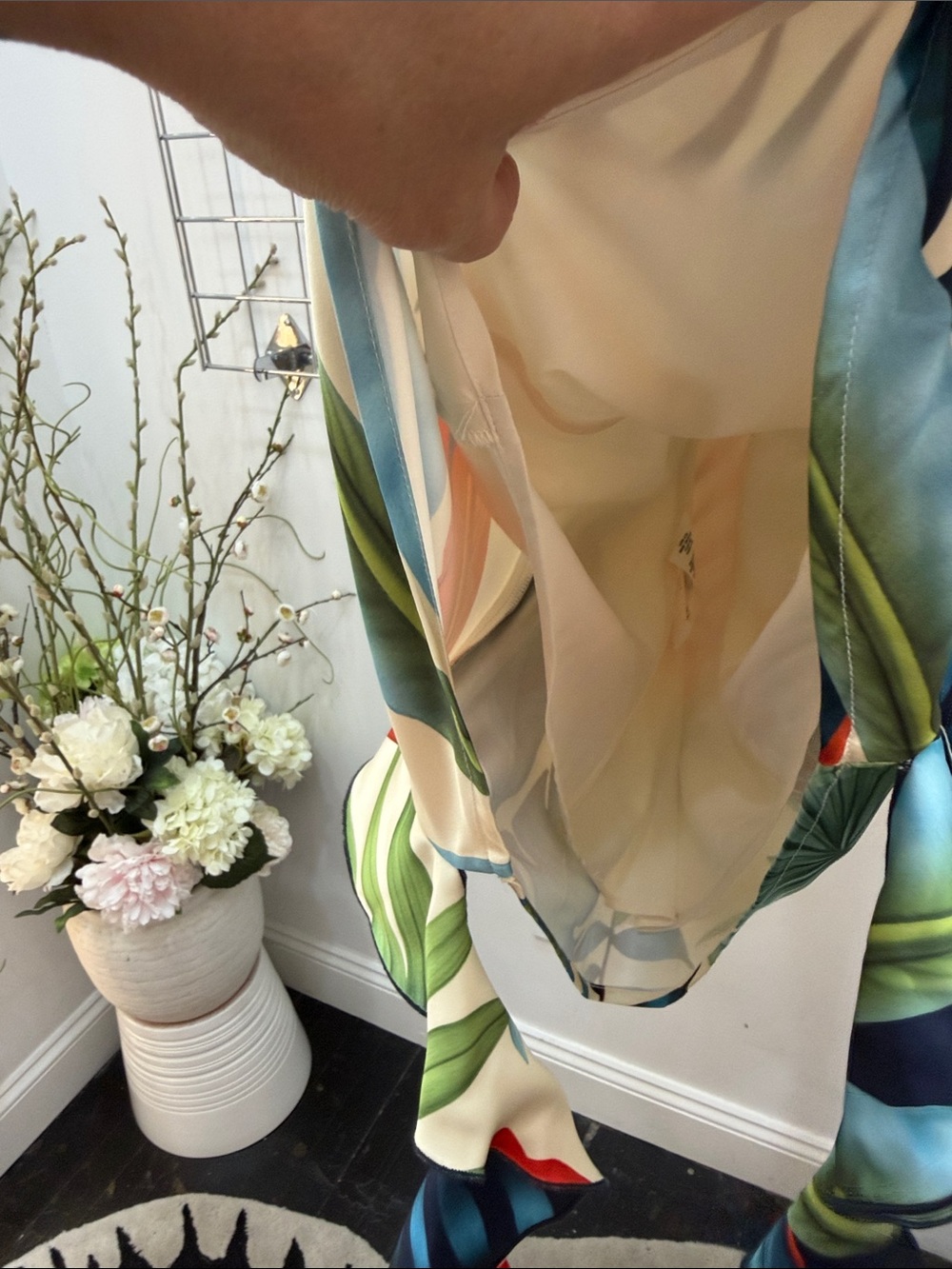 Tropical Print Ruffle Dress in Multi-Color - Picture 6 of 8